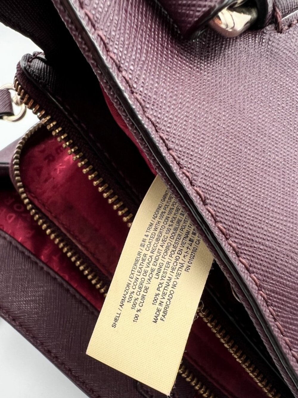 Kate Spade Laurel Way Evangelie Satchel Burgundy Saffiano Leather - Picture 11 of 14